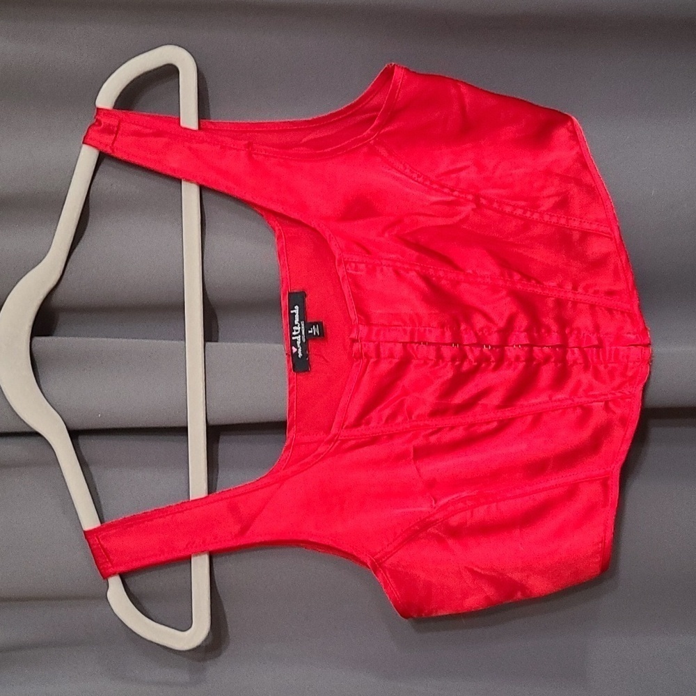 Mixed Threads Los Angeles Womens Juniors Red Bralette‎ Tank Top Hook&Eyes L EUC